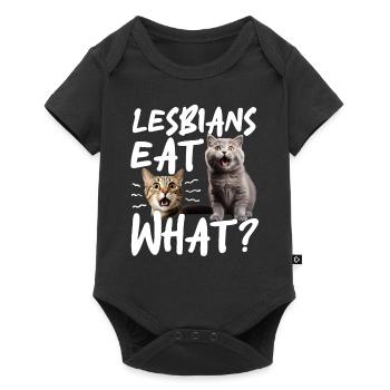 Gender Lesbian Gay Trans Queer Cat Rainbow - Baby Premium short-sleeve bodysuit - black - Front