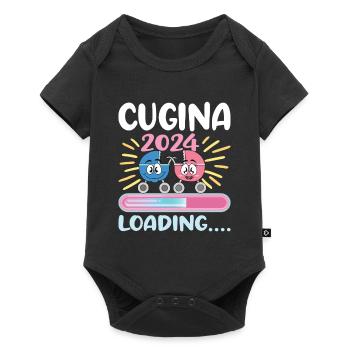Become a cousin in 2024 - Baby Premium short-sleeve bodysuit - black - Front