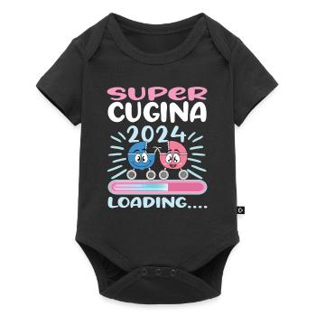 Become a cousin in 2024 - Baby Premium short-sleeve bodysuit - black - Front
