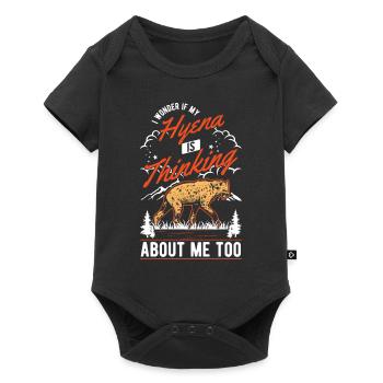 Hyène Cadeau Aardwolf Hyène - Body à manches courtes Premium Bébé - noir - Devant