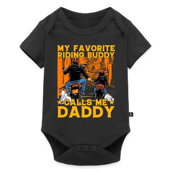 My favorite riding Buddy calls me daddy - Baby Premium short-sleeve bodysuit - black - Front