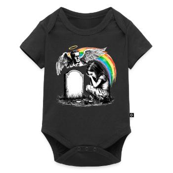 Deuil Papa Fille Grave Ange - Body à manches courtes Premium Bébé - noir - Devant