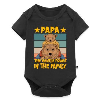 Papa, le doux pouvoir de la famille - Body à manches courtes Premium Bébé - noir - Devant