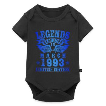 Legends est né en Mars 1993 Anniversaire - Body à manches courtes Premium Bébé - noir - Devant