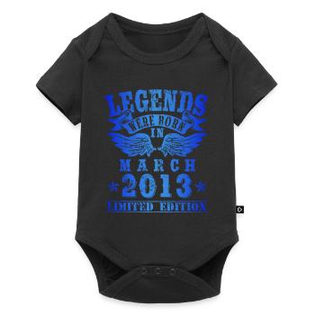 Legends were born in März 2013 Geburtstag - Baby Premium Kurzarmbody - Schwarz - Vorne