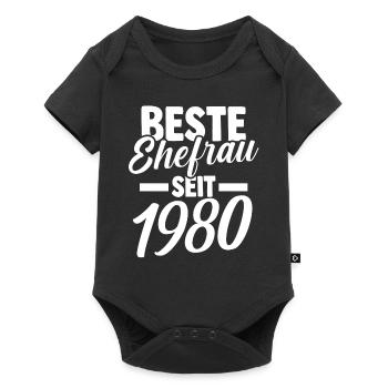 Meilleure épouse de la Saint-Valentin depuis 1980 - Body à manches courtes Premium Bébé - noir - Devant