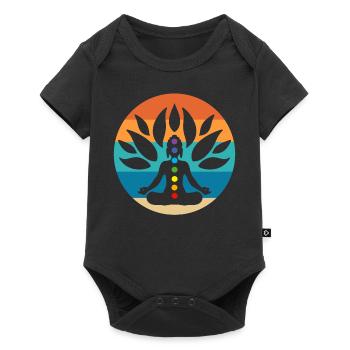 Buddha-Baum Zen-Praktizierender - Baby Premium Kurzarmbody - Schwarz - Vorne
