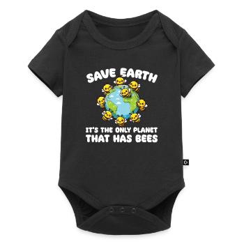 Ist der einzige Planet mit Bienen Earth Day - Baby Premium Kurzarmbody - Schwarz - Vorne