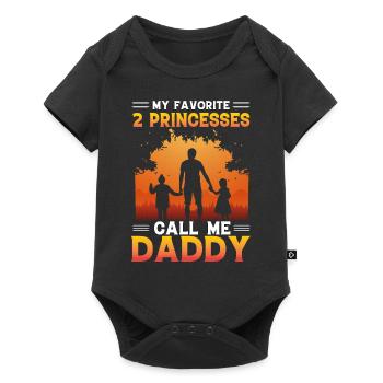 My favorite 2 Princesses call me Daddy - Baby Premium short-sleeve bodysuit - black - Front