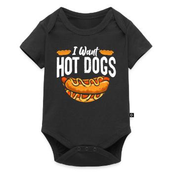 Hot Dog Adulte Je veux des hot-dogs - Body à manches courtes Premium Bébé - noir - Devant