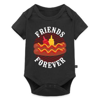 Hot Dog Adult Friends Forever - Baby Premium Kurzarmbody - Schwarz - Vorne