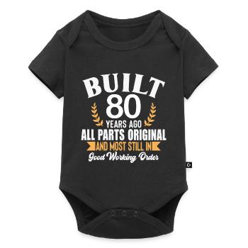 Built 80 Years Ago All Parts Original Outfit 80th - Baby Premium short-sleeve bodysuit - black - Front