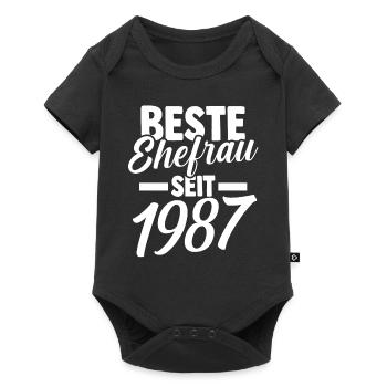 Meilleure épouse de la Saint-Valentin depuis 1987 - Body à manches courtes Premium Bébé - noir - Devant