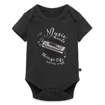 Harmonica Player Musician Harmonica - Baby Premium short-sleeve bodysuit - black - Front