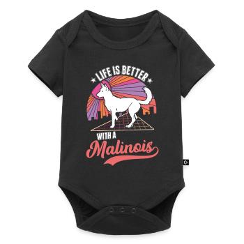 Life is better with a Malinois - Baby Premium short-sleeve bodysuit - black - Front