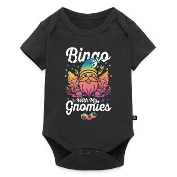 Bingo Mit Meinen Gnomies Lustiges Bingo - Baby Premium Kurzarmbody - Schwarz - Vorne