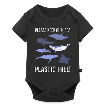 Retten Sie Meeres- und Meereslebewesen Naturschutz - Baby Premium Kurzarmbody - Schwarz - Vorne