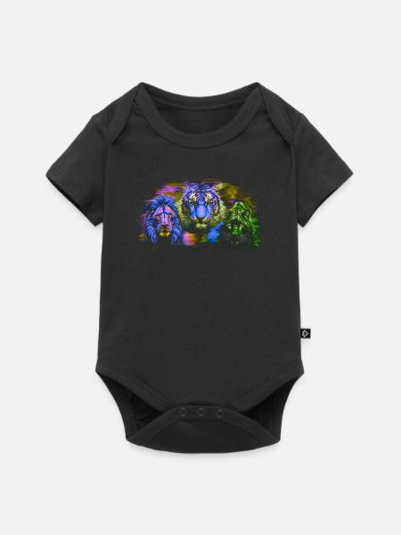 Lion Lions Tiger Cats Cat Wildlife Zoo - Baby Premium short-sleeve bodysuit - black