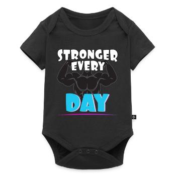 Stronger every day - Baby Premium Kurzarmbody - Schwarz - Vorne
