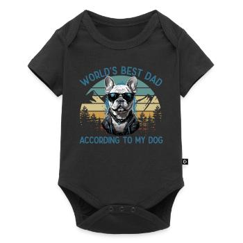 Welt Bester Hundepapa Französische Bulldogge - Baby Premium Kurzarmbody - Schwarz - Vorne