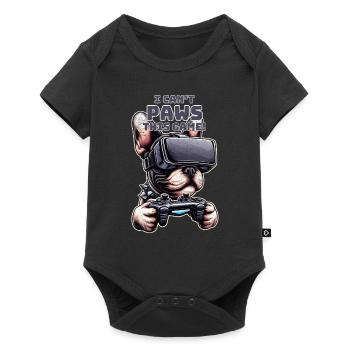 Dogs, French Bulldog video game vr glasses - Baby Premium short-sleeve bodysuit - black - Front