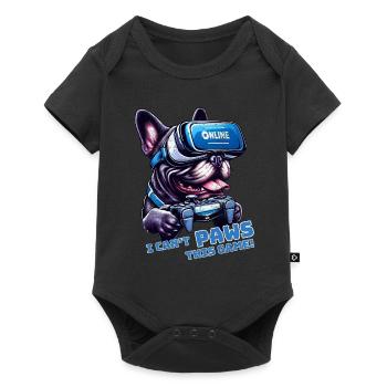 Chien bouledogue français en ligne VR gaming - Body à manches courtes Premium Bébé - noir - Devant