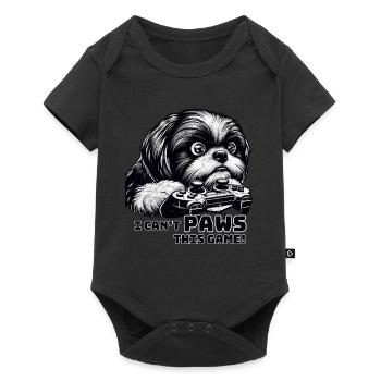 Amateur de ShihTzu, maniaque des jeux vidéo, joueurs - Body à manches courtes Premium Bébé - noir - Devant