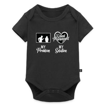 School Psych My Problem My Solution Pictogram Mom - Baby Premium Kurzarmbody - Schwarz - Vorne