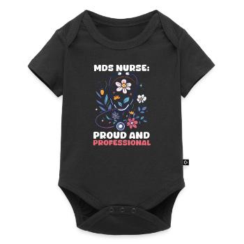 Infirmière MDS Infirmière MDS : fière et professionnelle - Body à manches courtes Premium Bébé - noir - Devant