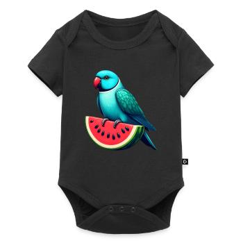 Indian Ring Neck Parrot Watermelon - Baby Premium short-sleeve bodysuit - black - Front