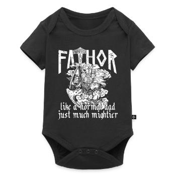 Viking Papa Vathor Père nordique puissant - Body à manches courtes Premium Bébé - noir - Devant