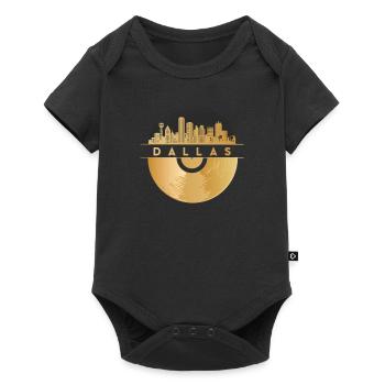 Disque Vinyle Disco Musique Skyline-Dallas - Body à manches courtes Premium Bébé - noir - Devant