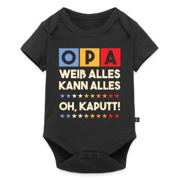 Opa Weiß Alles Kann Alles Oh Kaputt! Ruhestand - Baby Premium Kurzarmbody - Schwarz - Vorne