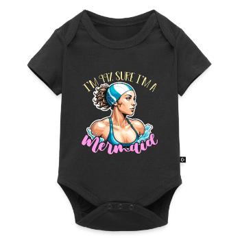 Nageur Je suis sûr à 99% d’être une sirène Aime nager - Body à manches courtes Premium Bébé - noir - Devant