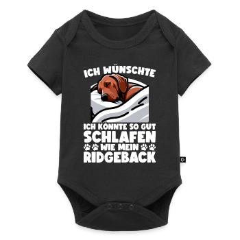 Rhodesian Ridgeback Hund Rhodesian Ridgebacks - Baby Premium Kurzarmbody - Schwarz - Vorne