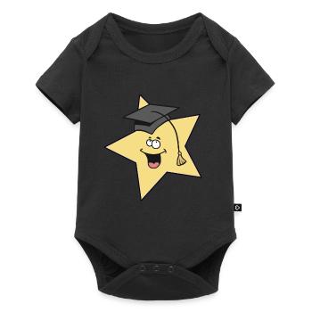 Stern Sternchen Schlau klug Studiert Student - Baby Premium Kurzarmbody - Schwarz - Vorne