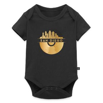 Disque Vinyle Disco Musique Skyline-San-Diego - Body à manches courtes Premium Bébé - noir - Devant