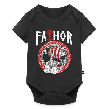 Conception du navire viking nordique Papa Vathor - Body à manches courtes Premium Bébé - noir - Devant