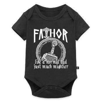 Viking Papa Vathor Marteau puissant Mjolnir - Body à manches courtes Premium Bébé - noir - Devant