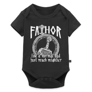 Viking Papa Vathor Mighty Saying Design - Body à manches courtes Premium Bébé - noir - Devant