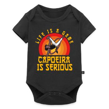 La vie est un jeu La capoeira est sérieuse - Body à manches courtes Premium Bébé - noir - Devant