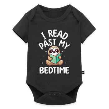 Je lis après le coucher lire paresseux - Body à manches courtes Premium Bébé - noir - Devant