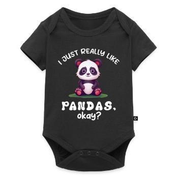 Panda Panda Bear Funny - Baby Premium short-sleeve bodysuit - black - Front
