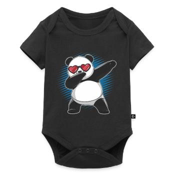 Panda Panda Bear Funny - Baby Premium short-sleeve bodysuit - black - Front