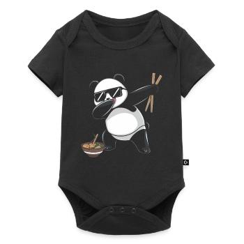 Panda Panda Bear Funny - Baby Premium short-sleeve bodysuit - black - Front