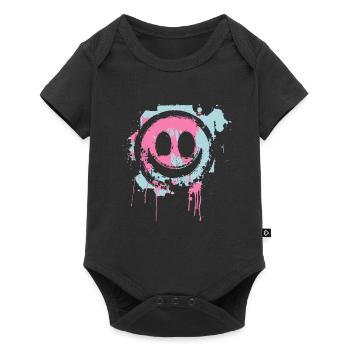 Graffiti Smiley Face - Street Art Urbain - Body à manches courtes Premium Bébé - noir - Devant