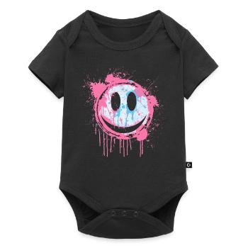 Graffiti Smiley Face - Street Art Urbain - Body à manches courtes Premium Bébé - noir - Devant