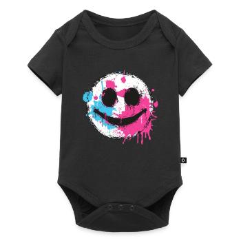 Graffiti Smiley Face - Street Art Urbain - Body à manches courtes Premium Bébé - noir - Devant