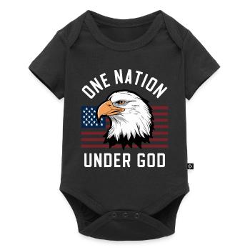 Amérique États-Unis Dire Une Nation sous Dieu 4 juillet - Body à manches courtes Premium Bébé - noir - Devant