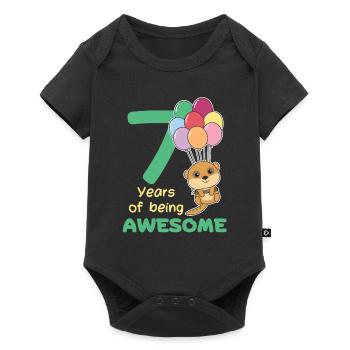 Meerkat for her 7th birthday Children seven years old - Baby Premium short-sleeve bodysuit - black - Front